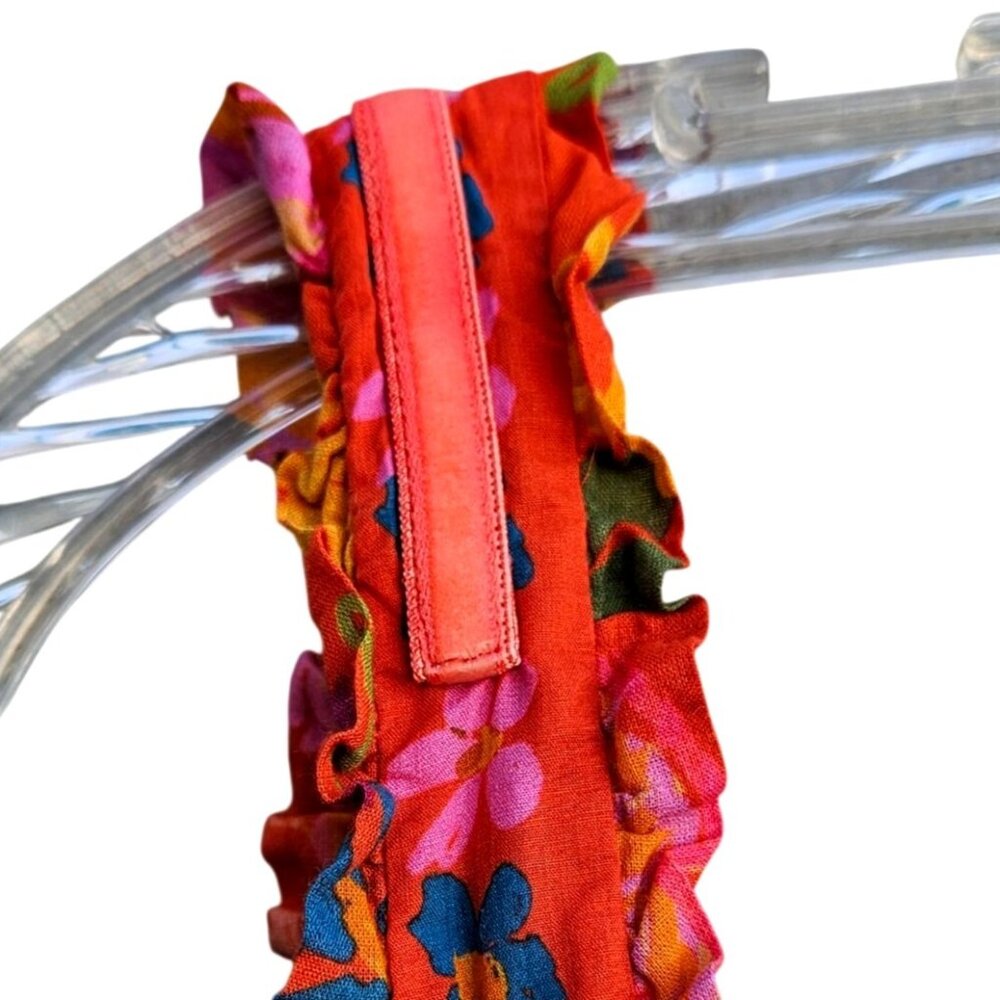 Farm Rio Red Floral Smocked Bodycon Mini Dress Size L M L - Picture 11 of 16